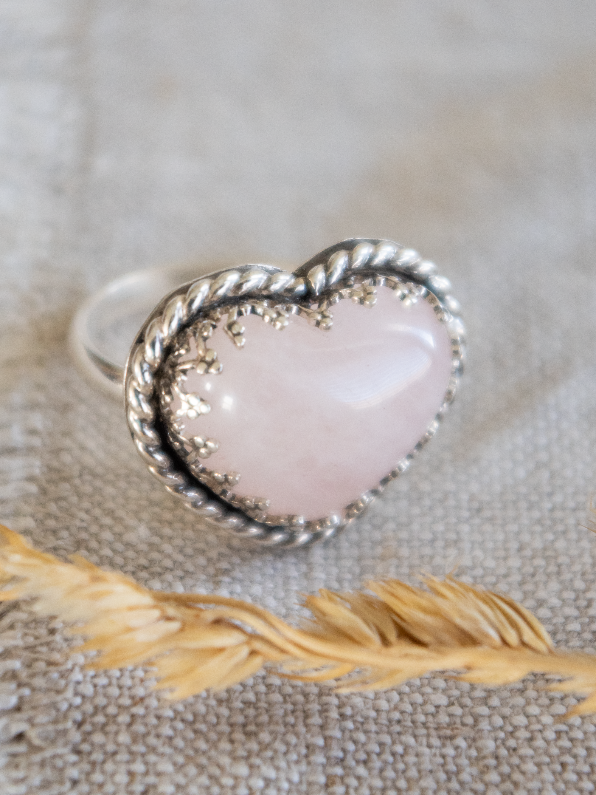 Mother of pearl heart ring deals
